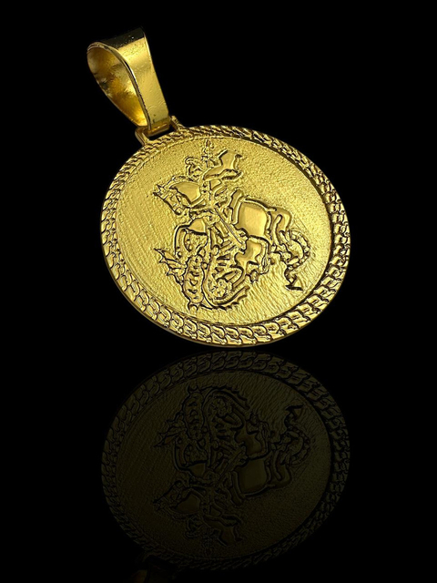 Pingente São Jorge Liso 18k Luxo Banhado A Ouro 18k - comprar online