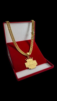 Cordão 13mm Grumet + Pingente Favela Venceu Banhado A Ouro 18k - comprar online