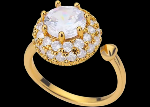 Anel Pedras Cravejadas Banhado A Ouro 18k Feminino - comprar online