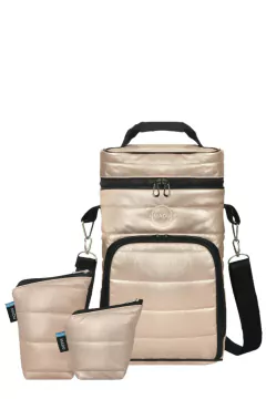 Set de mochila y estuches para yerba y azúcar en color rosa