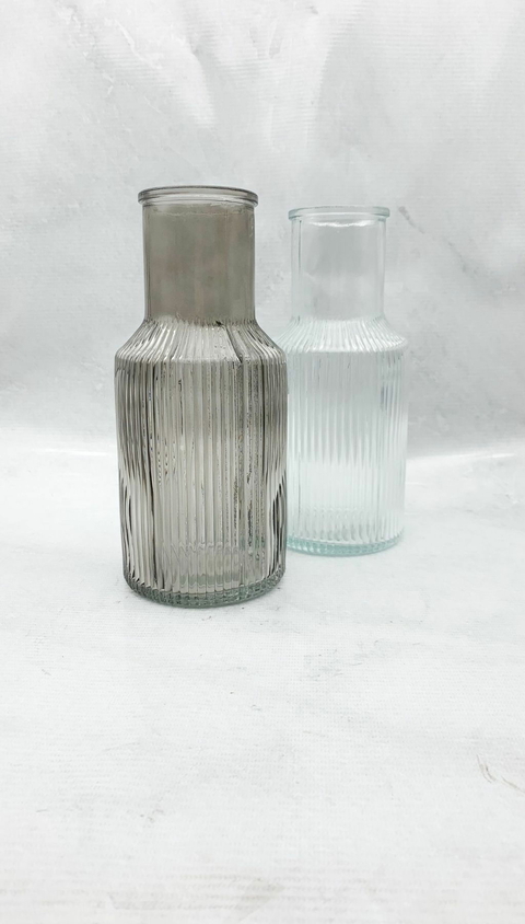 Botella vidrio rayas