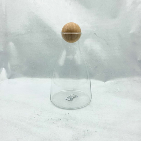 Botella vidrio 1.7 l tapon bamboo