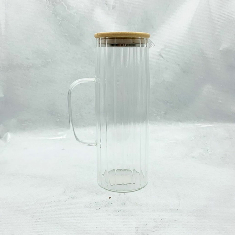 Jarra vidrio tapa bamboo 1.3L