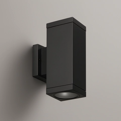 Aplique Exterior Bidireccional Aluminio Negro 2025/2 Fw Iluminación - comprar online