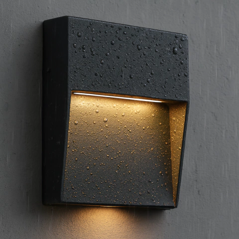 Aplique Pared Exterior Cuadrado Led 3w Calido Asimetrico IP54 Gris Walk-Q Vonderk - comprar online