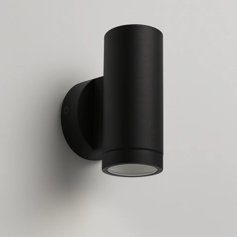 Aplique Bidireccional Exterior Cilíndrico Negro Gu10 Ip44 2050/2 Fw Iluminación - comprar online