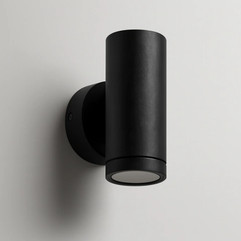 Aplique Exterior Unidireccional Cilindrico Led Gu10 2040 Fw Negro - comprar online