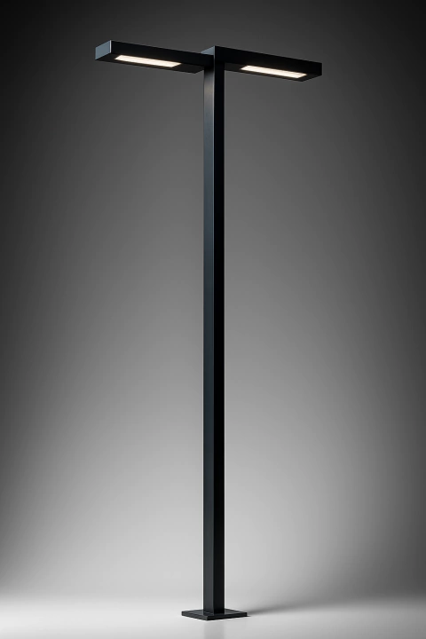 Farola Doble Alumbrado Led 200w Negra Neutro Acero Basty - comprar online