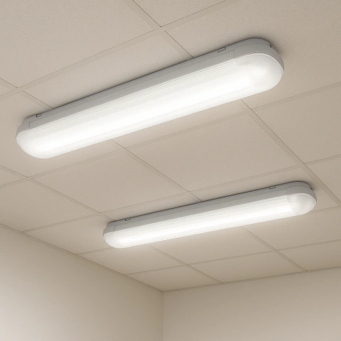 Plafón Liston Estanco 60cm Para 1 Tubo Led Marea Lucciola - comprar online