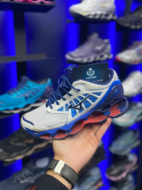 Mizuno Wave Prophecy 9 - Branco/Azul - comprar online