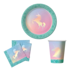 Plato Unicornio Iridiscente x6 - comprar online