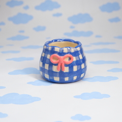 Mini Jarrón Cuadrillé azul - comprar en línea