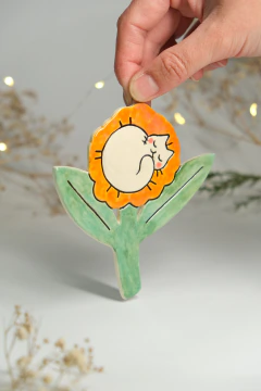 Colgante Gato en Flor Naranja - comprar en línea