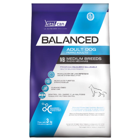 Balanced perro adulto raza mediana x 12 kg - comprar online