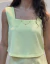 Blusa Cropped Dalva - Amarelo Manteiga
