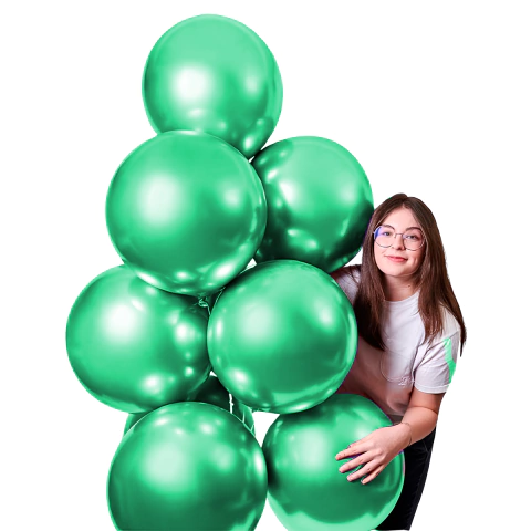 Balão Fest Ball Verde Metalizado 16 Polegadas 12 Unidades - comprar online