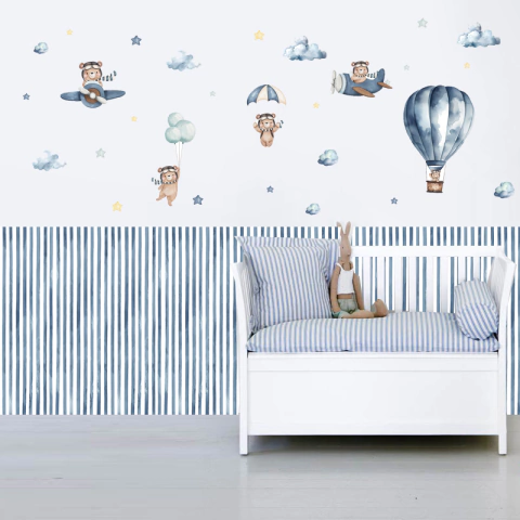 Papel de Parede Adesivo Listras em Aquarela - comprar online