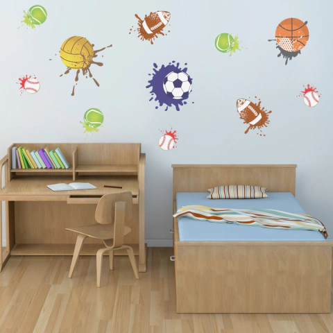 Adesivo de Parede Infantil Esportes com Bolas - comprar online