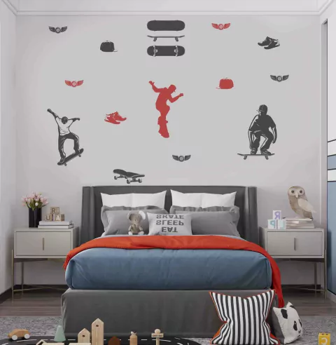 Adesivo de Parede Infantil Skatistas - Skate - comprar online