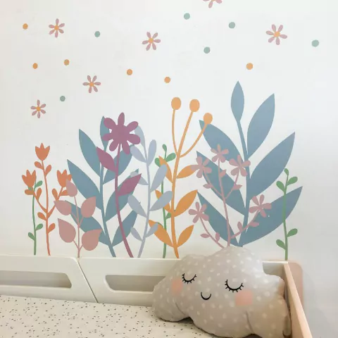 Adesivo de Parede Infantil Cascata de Flores - Jardim Encantado de Flor - comprar online