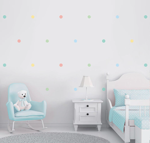 Adesivo de Parede Infantil Bolinhas - Poá- Escolha as cores - comprar online