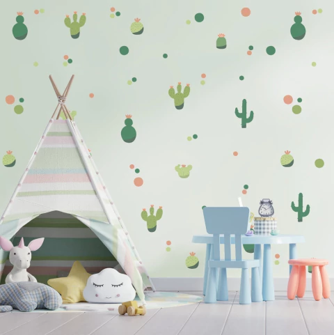 Adesivo de Parede Infantil Mini Cactos - comprar online