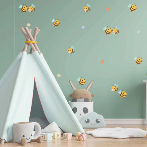 Adesivo de Parede Infantil Mini Abelhinhas - Abelhas - comprar online
