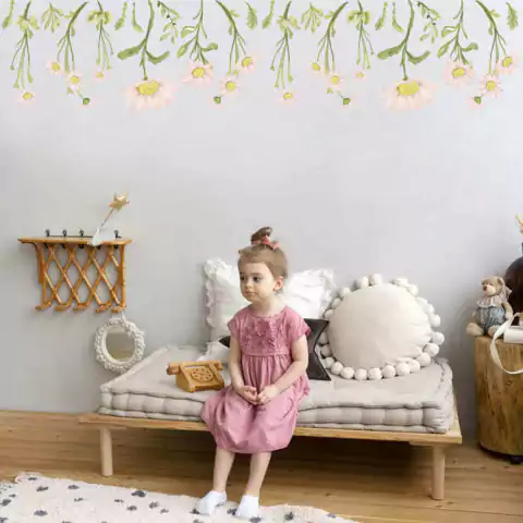 Adesivo de Parede Infantil Jardim de Margaridas - comprar online