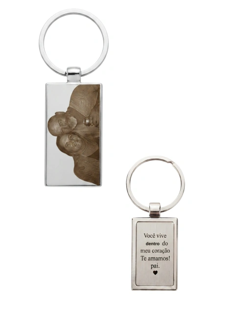 Chaveiro Aço Inox - Personalizado com foto e frase!