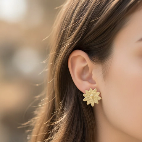 Brinco Folheado Flor - comprar online