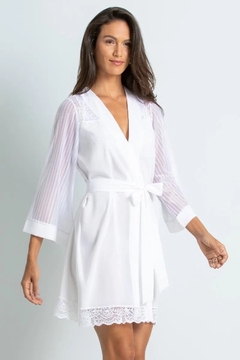 ROBE CETIM MANGAS EM RENDA GABRIELLE - comprar online