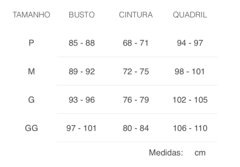 MEDIDAS APROXIMADAS EM CENTÍMETROS - comprar online