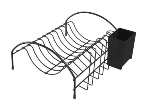 Escorredor de Louças Compacto com Porta Talher Preto Stolf