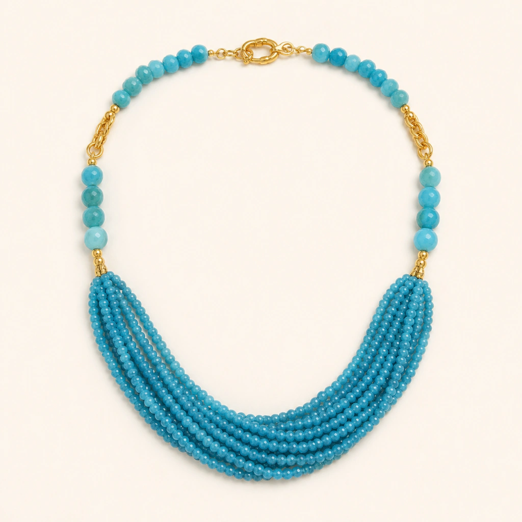Colar Torsade Jade Apatita Rondel
