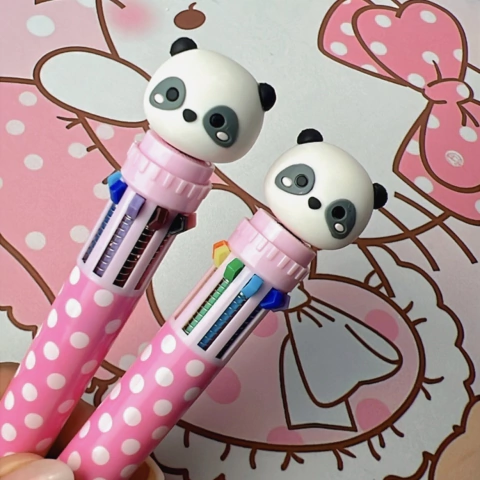 Caneta 10 Cores Panda