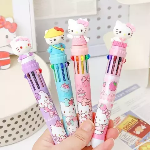 Caneta 10 Cores Hello Kitty