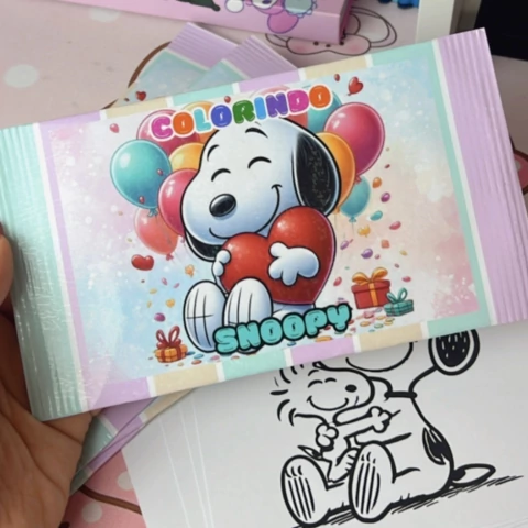 Cards para Colorir Snoopy