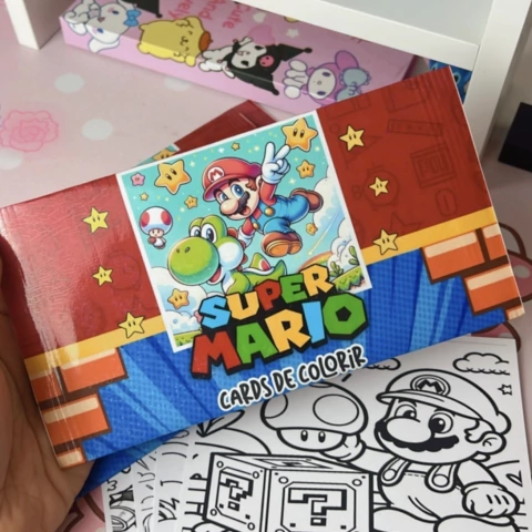 Cards para Colorir Super Mario