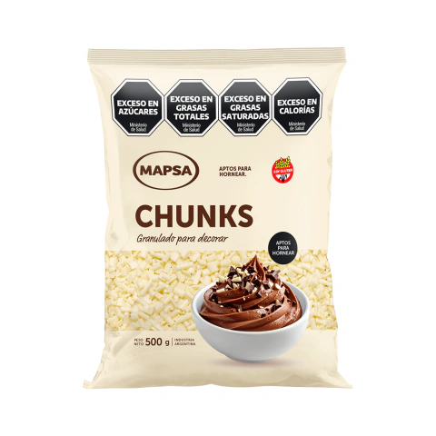 Trocitos de Chocolate Blanco Granulado Mapsa Chunks 500g