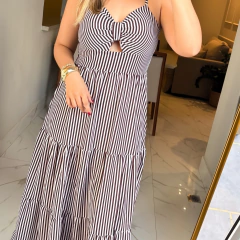 Vestido Larissa com Alça e Listras Finas na internet