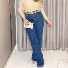 Wide Jeans Básica - Cintura Alta Escura - Ester