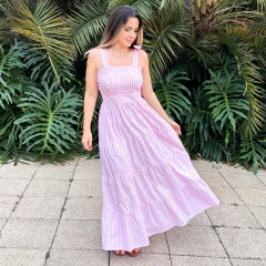 Vestido Alice - Listras Médias com Amarração