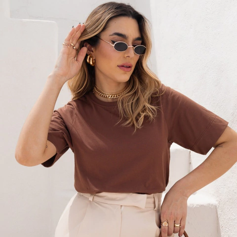 Camiseta Jade - Marrom