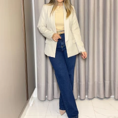 Wide Jeans Básica - Cintura Alta Escura