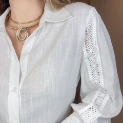 Camisa Amora com Manga Bufante Offwhite - loja online