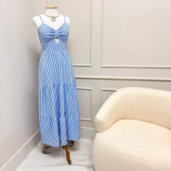 Vestido Larissa com Alça e Listras Finas - loja online