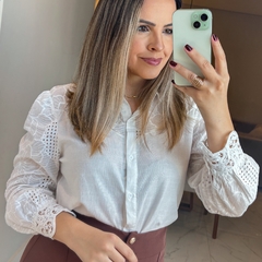 Imagem do Camisa Ester de Manga Laise Branca
