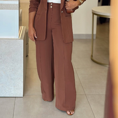 Calça Alfaiataria Paula - Marrom - comprar online