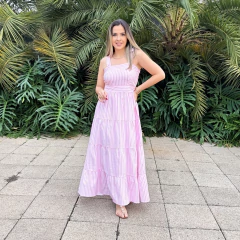 Vestido Alice - Listras Médias com Amarração - comprar online
