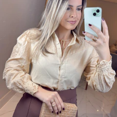 Camisa Ester de Manga Laise Nude - comprar online